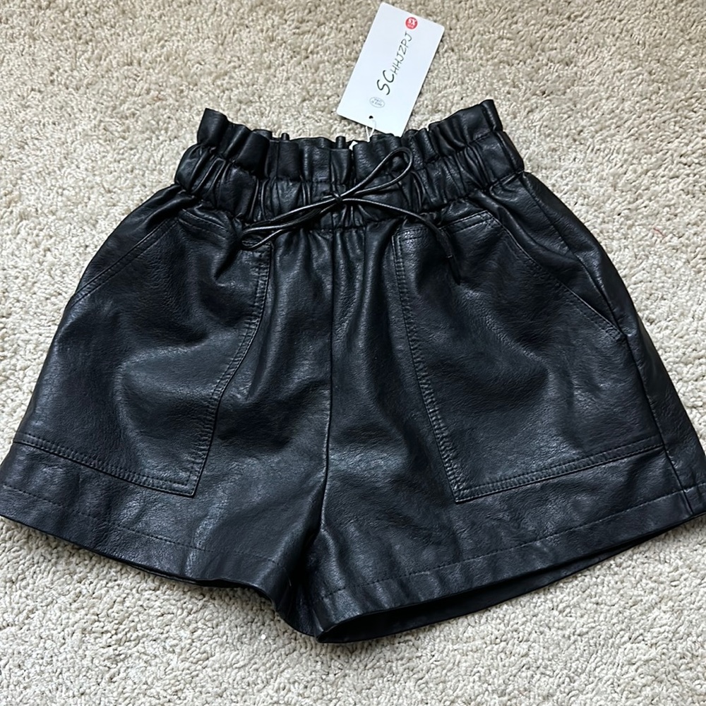 Faux leather shorts